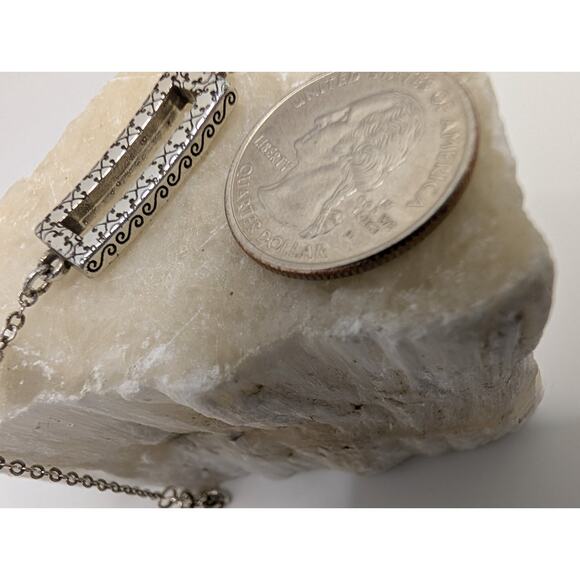 Brighton Rectangle Crystal Accent Adjustable Silver Tone Bracelet - Picture 4 of 15